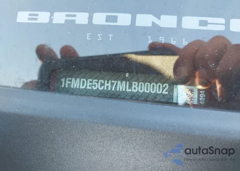 2021 Ford Bronco from USA, damaged, VIN 1FMDE5CH7MLB00002
